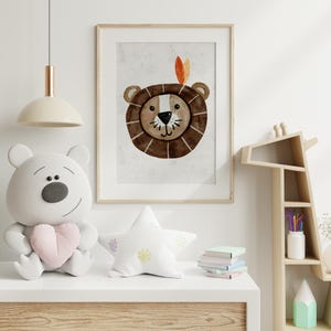 Bear with feathers, baby bear, personalized watercolor, animals, print, children&#39;s decoration, children&#39;s room - OSO gift prints, OSO CUTE