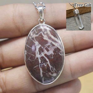 Natural Coffee Jasper Pendant Necklace, Crystal Gemstone, Handmade Jewelry, 925 Sterling Silver Pendant Gemstone, Jasper Necklace For Gift