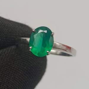 Green Beryl Silver Ring, 925 Sterling Silver Ring, Handmade Silver Ring, Top Grade Natural Green Beryl Ring, Statement Ring, Gift For Her