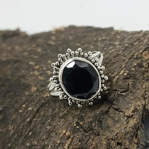 Black Spinel Ring, Spinel Oval Cut Gemstone Ring, Statement Ring, 925 Sterling Silver Ring, Handmade Ring, Natural Gemstone Silver Jewelry