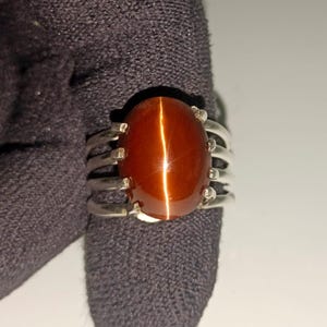 Authentic Scapolite Cat&#39;s Eye Ring, Handmade Silver Ring, Dream Ring, Natural Scapolite Cat&#39;s Eye, 925 Sterling Silver Ring, 8 1/2 US