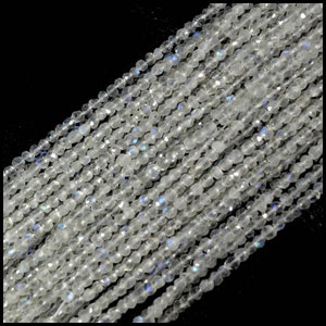 Natural Rainbow Moonstone 4.5mm Faceted Round Beads Micro Faceted Laser Cut Diamond Cut Gemstone 13&quot; Strand, Rainbow Moonstone, Beads