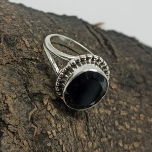 Black Spinel Ring, Spinel Oval Cut Gemstone Ring, Statement Ring, 925 Sterling Silver Ring, Handmade Ring, Natural Gemstone Silver Jewelry