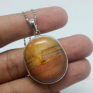 Genuine Mookaite Pendant Necklace, Crystal Gemstone, Handmade Silver Jewelry, 925 Sterling Silver Pendant, Gift For Her, Natural Mookaite