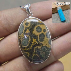 Ocean Jasper Pendant, Silver Pendant, Handmade Silver Pendant Necklace, 925 Sterling Silver Pendant, Crystal Pendant, Silver Jewelry