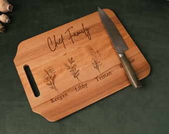 Mother's Day Gift: Personalized Cutting Boards, Custom Engraved Cutting Boards for Mom, Wooden Cutting Board for Both Kitchen and Home Decor