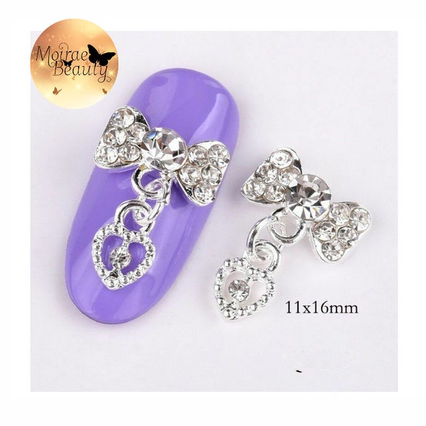 2PCS 3D Bow Pendant Nail Art