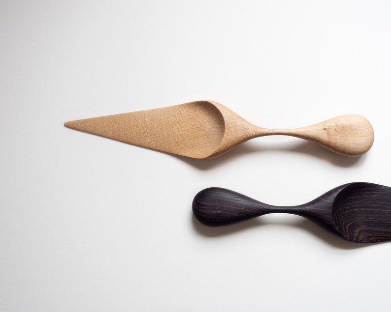 Wooden Cake Server Pie Slice Sycamore Cake Server Wooden Etsy