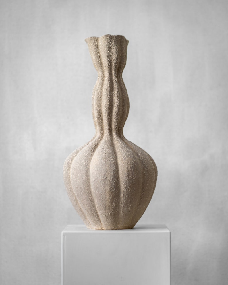 Sculptural Ceramic Vase Unglazed Ceramic Handmade Vase Contemporary Vase image 2