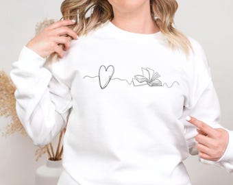 Buch-Liebhaber-Sweatshirt | Bücherwurm und Buchliebhaber Geschenk | Bücherwurm-Shirt | Bücherwurm Geschenk | Leser T-Shirt | Süßes Bücherwurm Sweatshirt und Merch