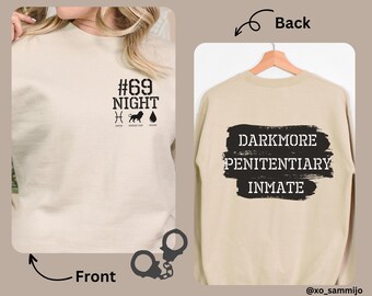 Lizenziertes Darkmore Penitentiary Prison Inmate Sweatshirt Roary Night Twisted Sisters Booktok Bookstagram Sternzeichen Akademie Bookish Merch