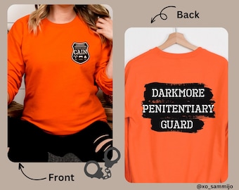 Lizenziertes Darkmore Penitentiary Prison Guard Sweatshirt Mason Cain Twisted Sisters Booktok Bookstagram Sternzeichen Akademie Bücherwurm Merch Bücherwurm