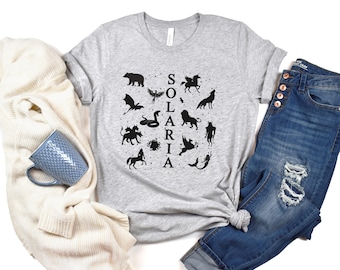 "Offizielles Sternzeichen-Akademie-Shirt | Lizenziertes Solaria Tee | Caroline Peckham & Susanne Valenti Merch | Fantasy Bücherwurm Geschenk | Geschenk für Buchliebhaber