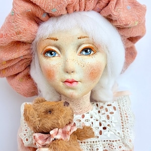 Unikat Kunstpuppe Vintage Stil Handmade Boudoir Puppe Teddy Bär 41 cm (16 in)