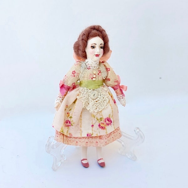 Small Art Doll Ooak Vintage Style Handmade Custom Order Morethandolls 12 cm (4.5 in)