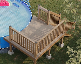 6x8 Above Ground Pool Deck Building Plan: DIY Construction (PDF Download)