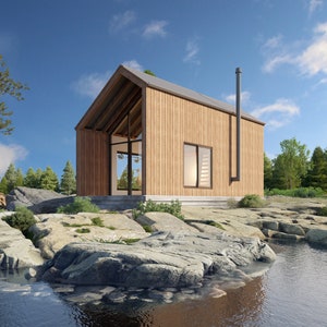 14x20 Modern Cabin House, Tiny House, Architectural Plans, Technical Floor Plans, Build Plans, Home Plans, Blueprint PDF
