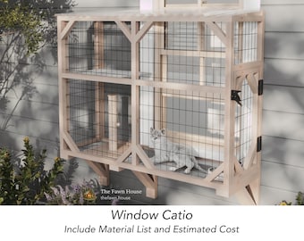 Window Catio Plans: Small Wooden Cat Enclosure (Digital Plan)