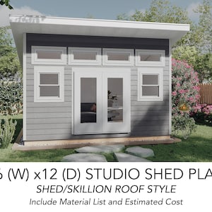 16x12 Backyard Studio Shed and Build Instruction, Lean To Roof Shed, DIY Woodworking Instructions
