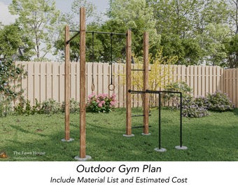 Outdoor Gym Station Plan: Pull Up - Dips Bar - Stall Bars