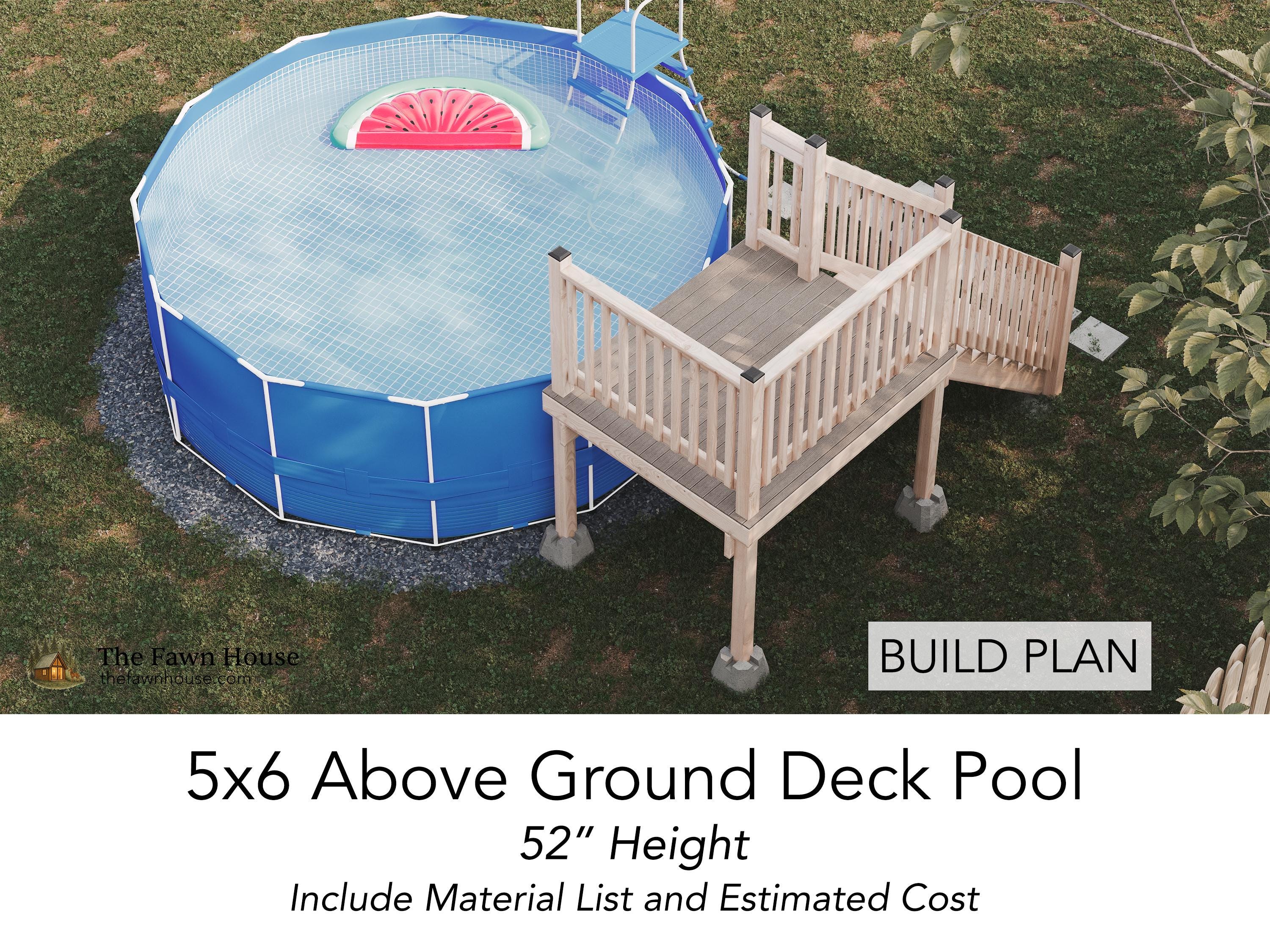 5x6 Above Ground Pool Deck Building Plan: DIY Construction (PDF Download)