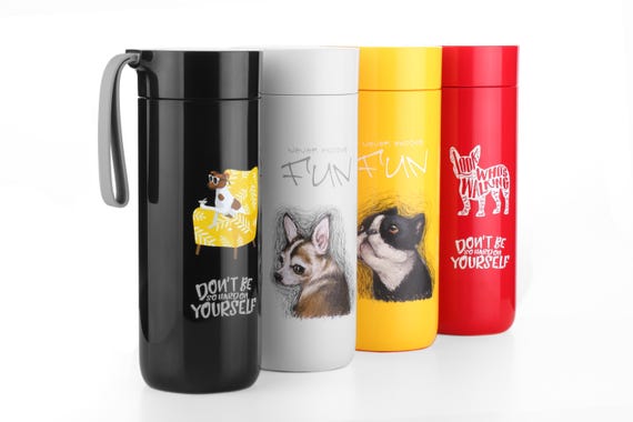 Thermosflasche Trinkflasche Isolierflasche Edelstahl Geschenk Thermobecher 400ml