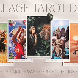Digital / Baraja de Cartas de Tarot Arcanos Mayores con Collage