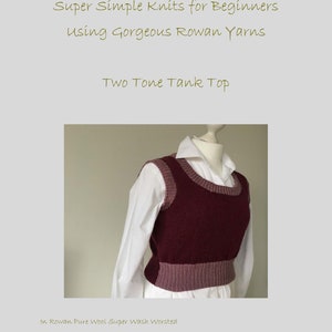 Two Tone Tank Top - Knitting Pattern Only