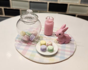1/6 Scale Easter Bunny Macarons Candle Sparkle Glitter for Barbie Blythe BJD Phicen Fashion Royalty Poppy Parker Silkstone Food Miniature