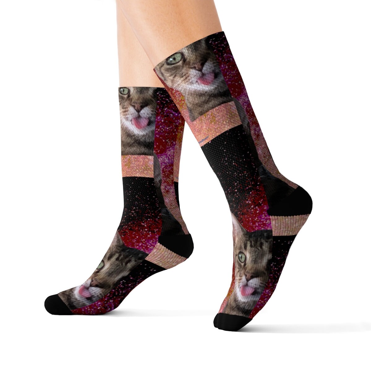 Funny Cat Socks Gift Funny Cat in Space Novelty Etsy