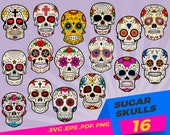 Sugar skull svg,Flower Skull svg, Skull cut file, Floral Skull clip art, Sugar Skull Svg file, skull vector, halloween, gothic, skeleton,svg