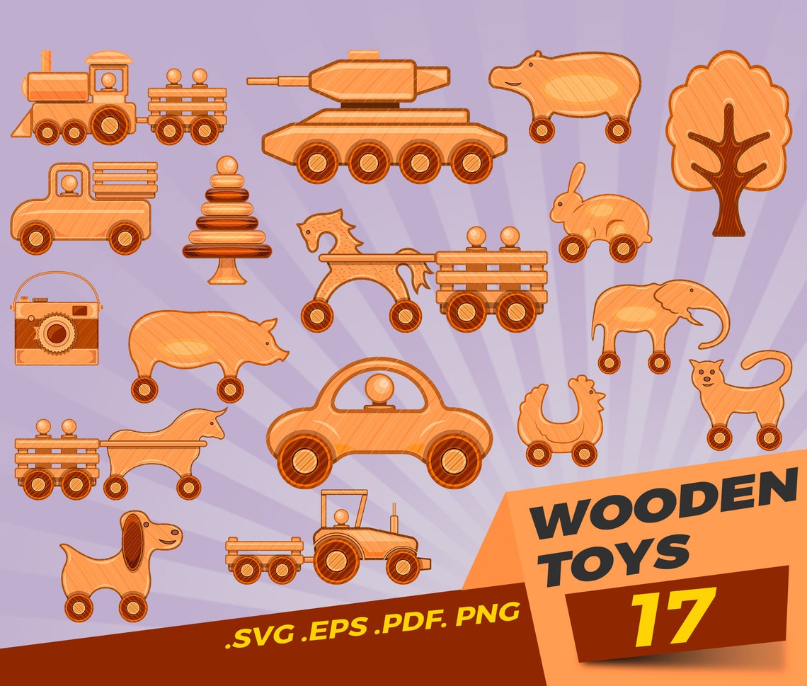 Wooden toys svgWooden Toys Clipart Collection Wooden Toys Etsy