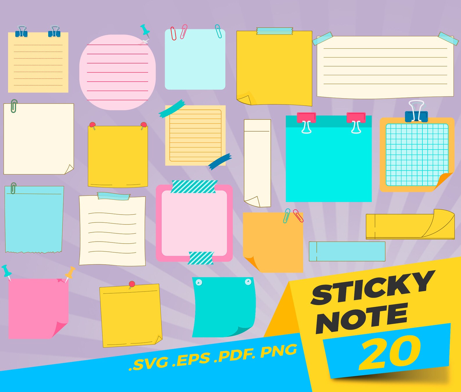 Sticky note svgNote SVG Bundle Note SVG Note Clipart Note | Etsy