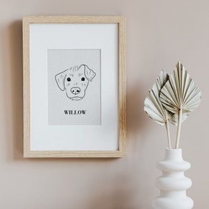 Custom Pet Drawing Line Illustration Digital Art File image 1