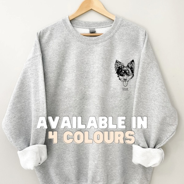 Custom Pet Sweatshirt | Personalised Pet Jumper | Use Own Photo | Dog Mum Gift | Unisex | Cat Pet Portrait Sweatshirt | Dog Dad Jumper UK