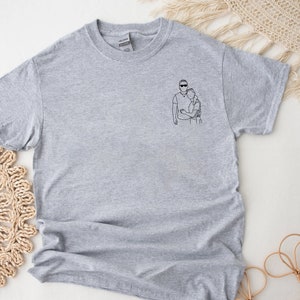 Custom Faceless Portrait T-shirt: Personalised Outline Tee, Photo Gift, Unisex