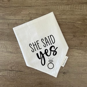 She Said Yes Dog Bandana, Engagement Announcement Pet Accessory, We're Getting Married