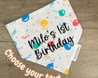 Custom Birthday Dog Bandana: Balloon Design Pet Accessory