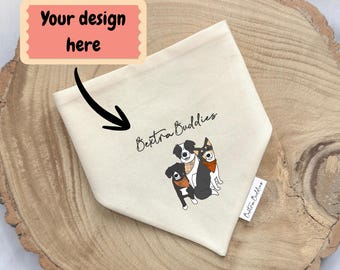 Logo Dog Bandana, Personalised Design Pet Bandana with Business Logo, Branded Dog Scarf, Small Business Marketing, Custom Pet Accessory