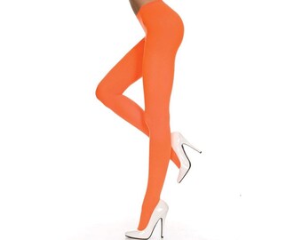 Basketweave Yoga LEGGINGS in Neon Orange