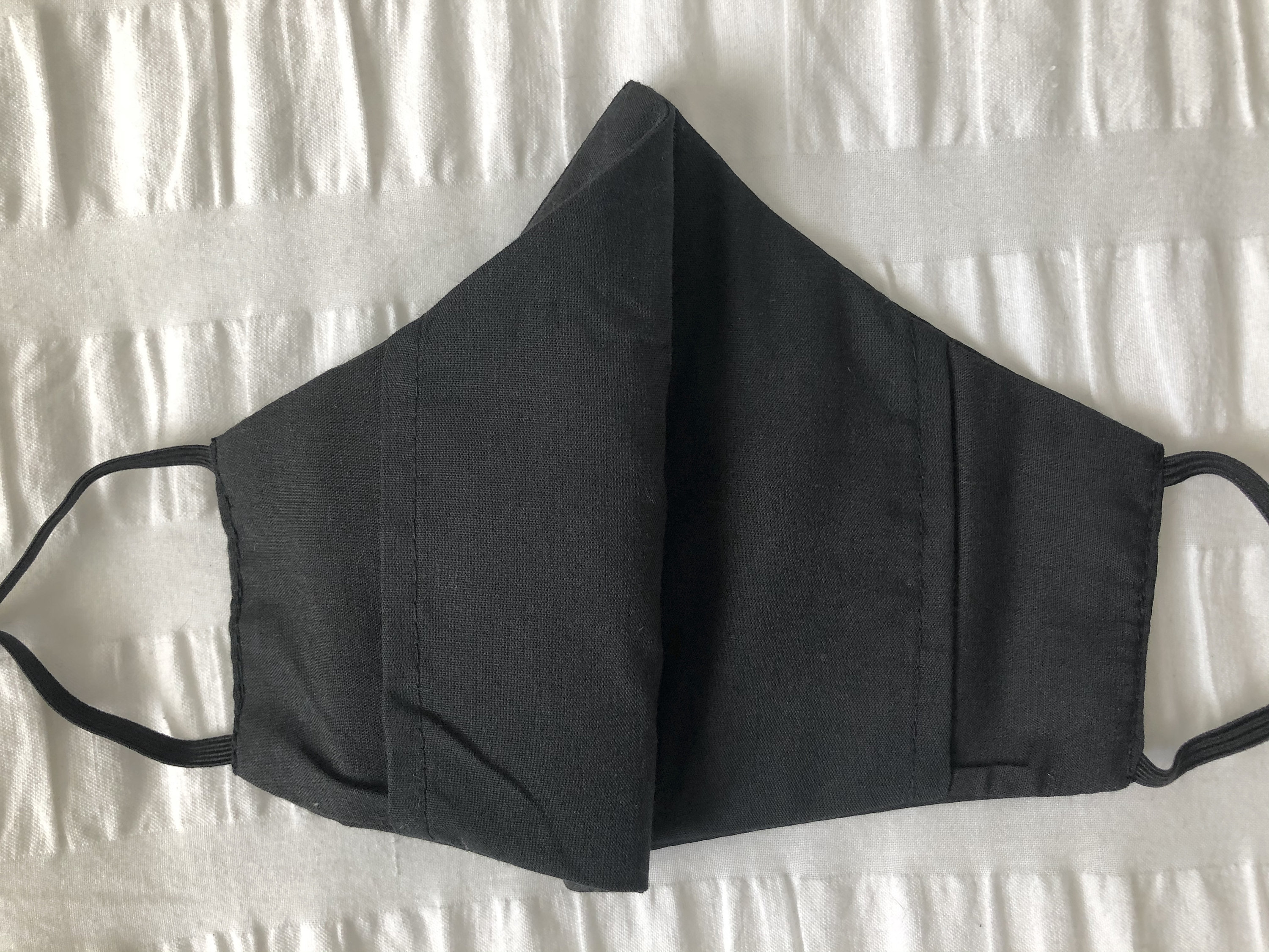 Black Cotton Face Mask Australian Handmade With Adjustable Ear Loops 3