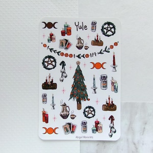 Yule Matte Bullet Journal Sticker Sheet | Witchy | Witchcraft | Holiday | Planner | Grimoire | Bujo