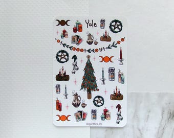 Yule Matte Bullet Journal Sticker Sheet | Witchy | Witchcraft | Holiday | Planner | Grimoire | Bujo