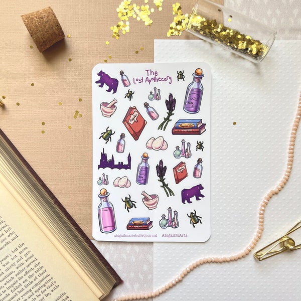 The Lost Apothecary Inspired Matte Bullet Journal Stickers | BuJo | Booktok  | Planner | Bookish | Bookstagram | Fandom