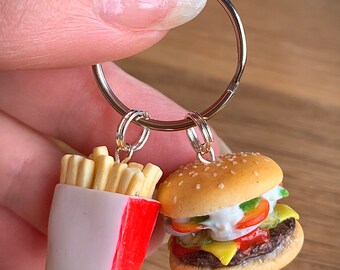 BurgerBun Keychain Kawaii Accessory Cute Food Burger Bunny Charm Bunny Usagi Acrylic Keyring