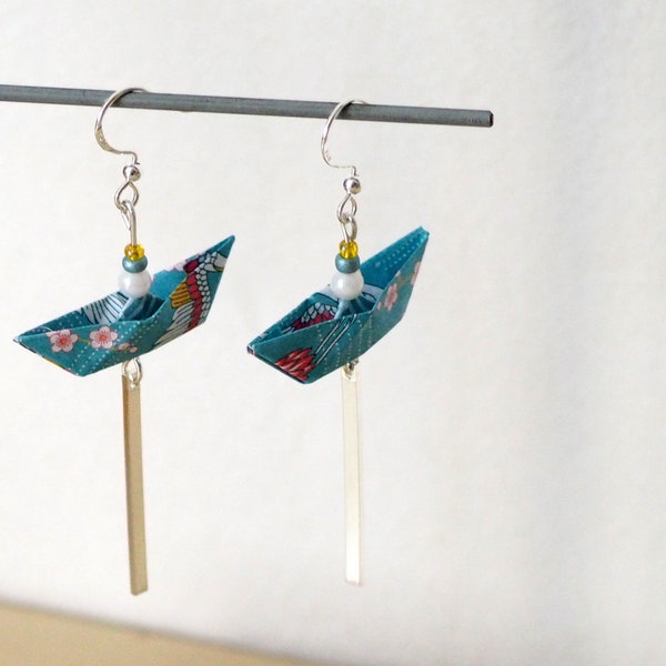 Boucles d'oreilles Origami "Bateaux"