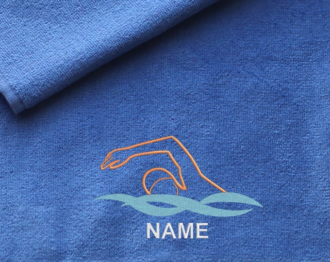 Personalized Swim Towel |Embroidered Swim Towel | Swim Gifts for Women| Custom embroidery | Swim Team Gift | Custom Swimming Towel |