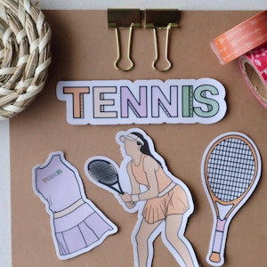 Tennis-Aufkleber | Mädchen Tennis Aufkleber | Tennisball | Tennis-Trainer Geschenke | Sport Aufkleber | Sport Geschenke | Tennisschläger