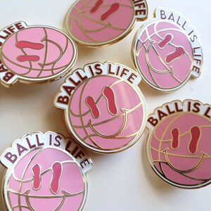 Basketball Pin, Smiley Face Pin, Hard Enamel Pin, Basketball Gifts , Basketball Gift for Her, Basketball Coach Gift, Sport Gifts