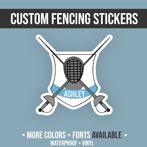 Custom Fencing Sticker | Girl Fencing Stickers | Fencing Team Gifts | Sport Stickers | Sport Gifts | Fencing Coach Gifts